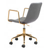 Gray and Gold Rolling Swivel Office Chair