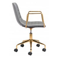 Gray and Gold Rolling Swivel Office Chair