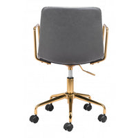 Gray and Gold Rolling Swivel Office Chair