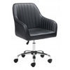 Black Faux Leather Upholstered Stylish Office Chair