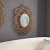 Flower Lines Gold Finish Wall Mirror