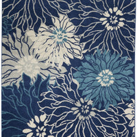 5’ x 7’ Navy and Ivory Floral Area Rug