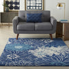 5’ x 7’ Navy and Ivory Floral Area Rug