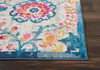 4’ x 6’ Ivory and Blue Floral Vines Area Rug