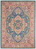 5’ x 7’ Teal and Pink Medallion Area Rug