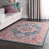 5’ x 7’ Teal and Pink Medallion Area Rug