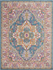 8’ x 10’ Teal and Pink Medallion Area Rug