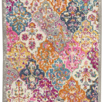 2’ x 8’ Muted Brights Floral Diamond Runner Rug