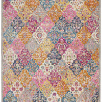 4’ x 6’ Muted Brights Floral Diamond Area Rug