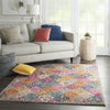 4’ x 6’ Muted Brights Floral Diamond Area Rug