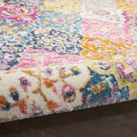 4’ x 6’ Muted Brights Floral Diamond Area Rug