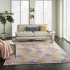 8’ x 10’ Muted Brights Floral Diamond Area Rug