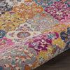 8’ Round Muted Brights Floral Diamond Area Rug