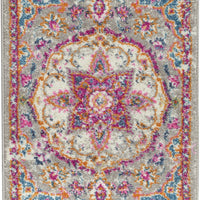 2’ x 3’ Gray and Pink Medallion Scatter Rug