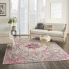 8’ x 10’ Gray and Pink Medallion Area Rug