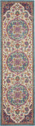 2’ x 8' Pink and Blue Floral Medallion Runner Rug