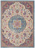 4’ x 6’ Pink and Blue Floral Medallion Area Rug