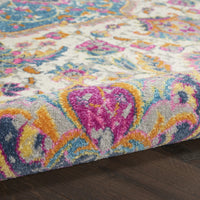 4’ x 6’ Pink and Blue Floral Medallion Area Rug