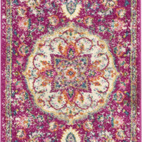 2’ x 6’ Pink and Ivory Medallion Runner Rug