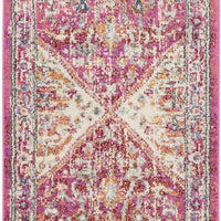 2’ x 8’ Ivory and Pink Oriental Runner Rug