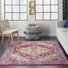 4’ x 6’ Ivory and Pink Oriental Area Rug