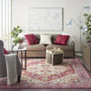 7’ x 10’ Ivory and Pink Oriental Area Rug