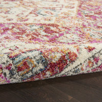 7’ x 10’ Ivory and Pink Oriental Area Rug