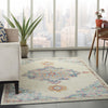 4’ x 6’ Gray Distressed Medallion Area Rug