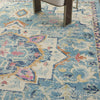 8’ x 10’ Light Blue and Ivory Distressed Area Rug