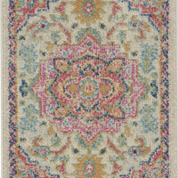 2’ x 3’ Ivory and Pink Medallion Scatter Rug