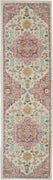 2’ x 6’ Ivory and Pink Medallion Runner Rug