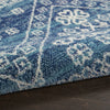 7’ x 10’ Navy Blue and Ivory Persian Motifs Area Rug