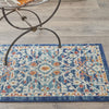 2’ x 3’ Blue White Multi Medallion Medallion Scatter Rug