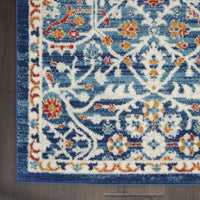 2’ x 3’ Blue White Multi Medallion Medallion Scatter Rug