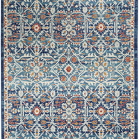 4’ x 6’ Blue White Multi Medallion Area Rug