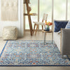 4’ x 6’ Blue White Multi Medallion Area Rug