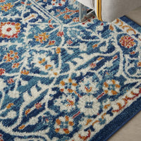 5’ x 7’ Blue White Multi Medallion Area Rug