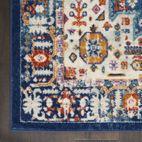 4’ x 6’ Blue and Ivory Medallion Area Rug