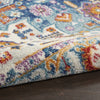 4’ x 6’ Ivory and Blue Floral Motifs Area Rug