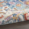 8’ x 10’ Ivory and Blue Floral Motifs Area Rug