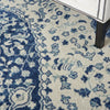 4’ x 6’ Ivory and Blue Medallion Area Rug