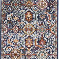 4’ x 6’ Blue and Gold Intricate Area Rug