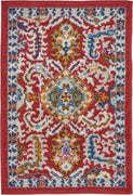 2’ x 3’ Red and Multicolor Decorative Scatter Rug