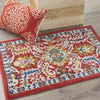 2’ x 3’ Red and Multicolor Decorative Scatter Rug