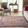 5’ x 7’ Red and Multicolor Decorative Area Rug