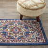 2’ x 3’ Blue and Ruby Medallion Scatter Rug