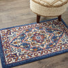 2’ x 3’ Blue and Ruby Medallion Scatter Rug