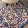 2’ x 3’ Blue and Ruby Medallion Scatter Rug