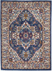 4’ x 6’ Blue and Ruby Medallion Area Rug