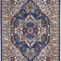 4’ x 6’ Blue and Ruby Medallion Area Rug